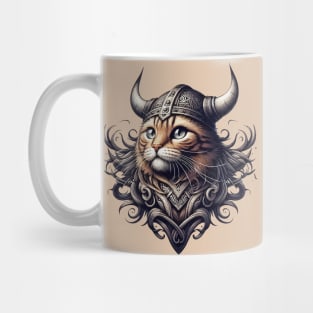 Funny Viking Warrior Cat Norse Mythology Anime Portrait Mug